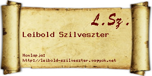 Leibold Szilveszter névjegykártya